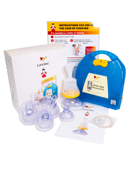 LifeVac, anti-choking device for airway clearance, Wall Kit, with wall mount